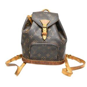 LOUIS VUITTON Mini Montsouris Backpack Bag Monogram Leather Brown M51137 39KC245